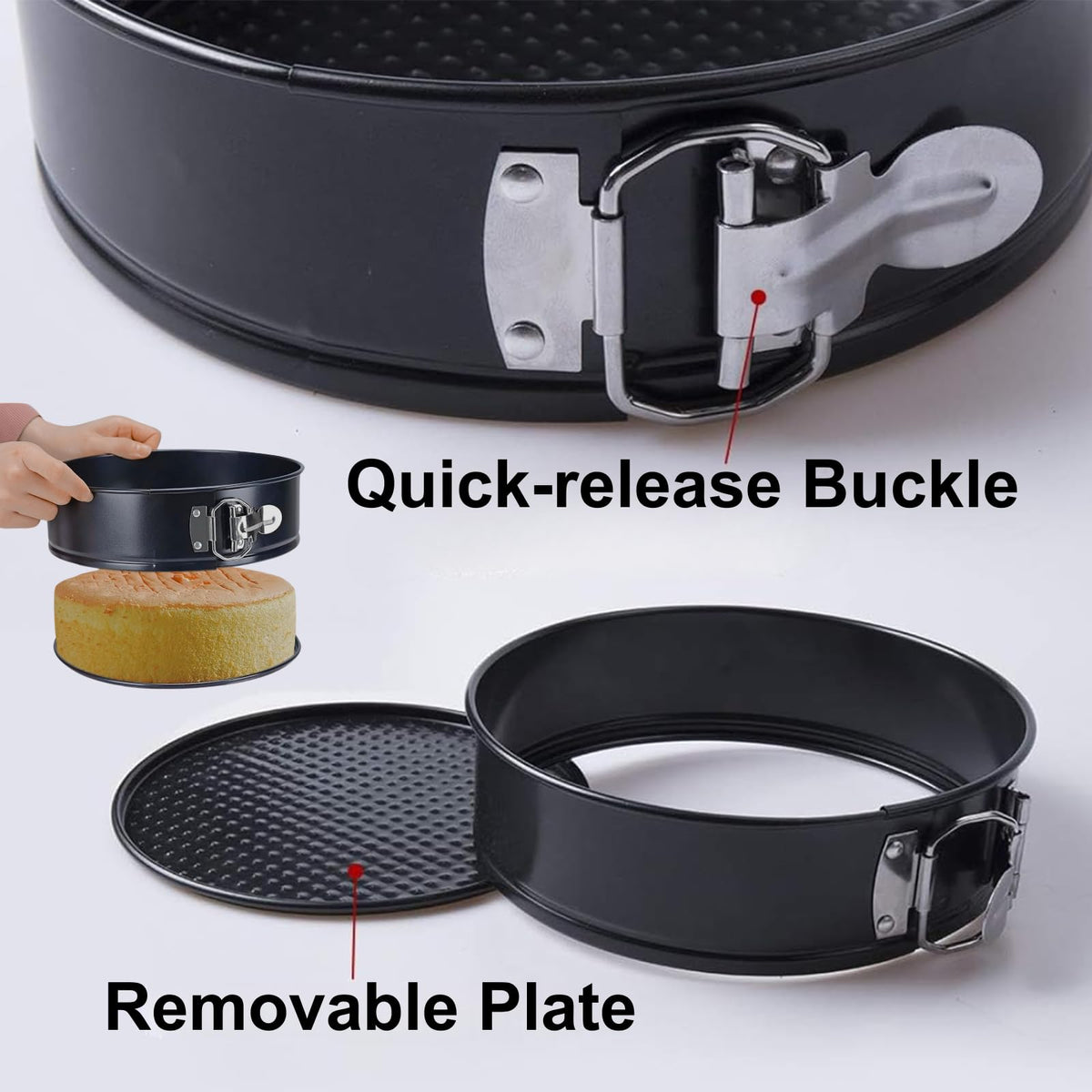 ELEBOX 9 inch Cheesecake Pan Springform Cake Pan, Non-Stick Baking Pan with Leakproof Design and Removable Bottom, Round Cake Tin Baking Mold for Birthday Cakes 🍁 All In One Marketplace Canada