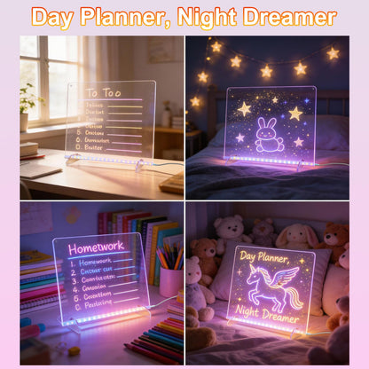 Lumiboard Led Drawing Board, 13.7"x10" Glow Doodle Note Board with 13 Light Effects, Neon Dry Erase Drawing Tablet with Colorful Markers, Birthday Christmas Festival Gifts for Kids 🍁 All In One Marketplace Canada