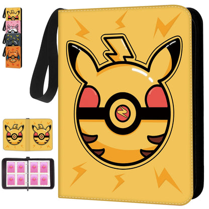 Trading Card Binder, 400 Pocket Cards Holder, 50 Double Sided Removable Pages, Portable Cards Album Holder Card Collection Xmas Gifts for Kids Stocking Stuffers, Yellow