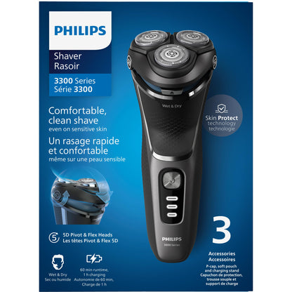 Philips 3000 Series Electric Shaver, Dark Black