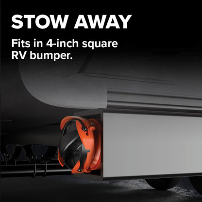 Camco RhinoFLEX 15' Camper/RV Sewer Hose Kit — Includes 4-in-1 Adapter, Clear Elbow, & Caps — Connects to 3″ Slip & 3″, 3 1/2″, 4″ NPT Threaded Sewer Connections (39770)