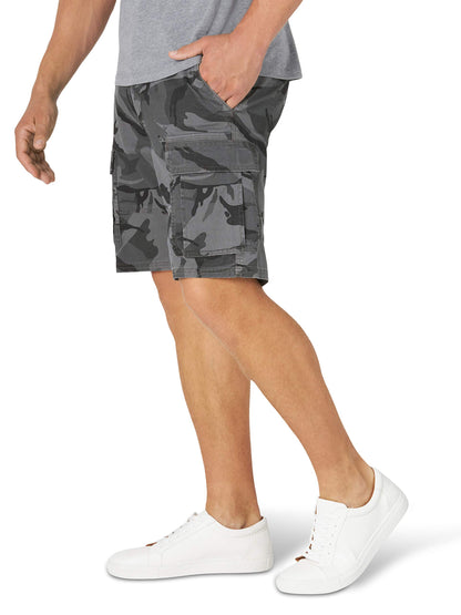 Short cargo extensible classique Wrangler Authentics pour homme, anthracite camouflage, 38