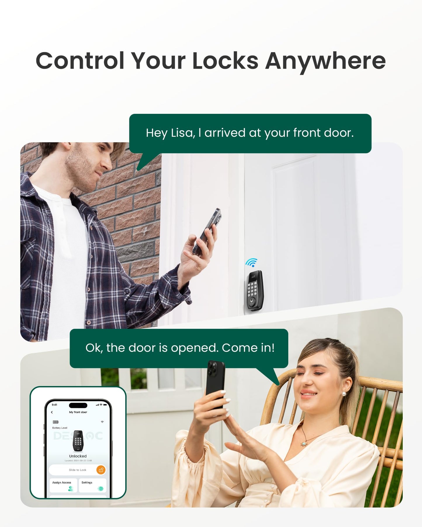 DESLOC C100 Plus Smart Keyless Entry Door Lock with Built-in WiFi 🍁 All In One Marketplace Canada DESLOC