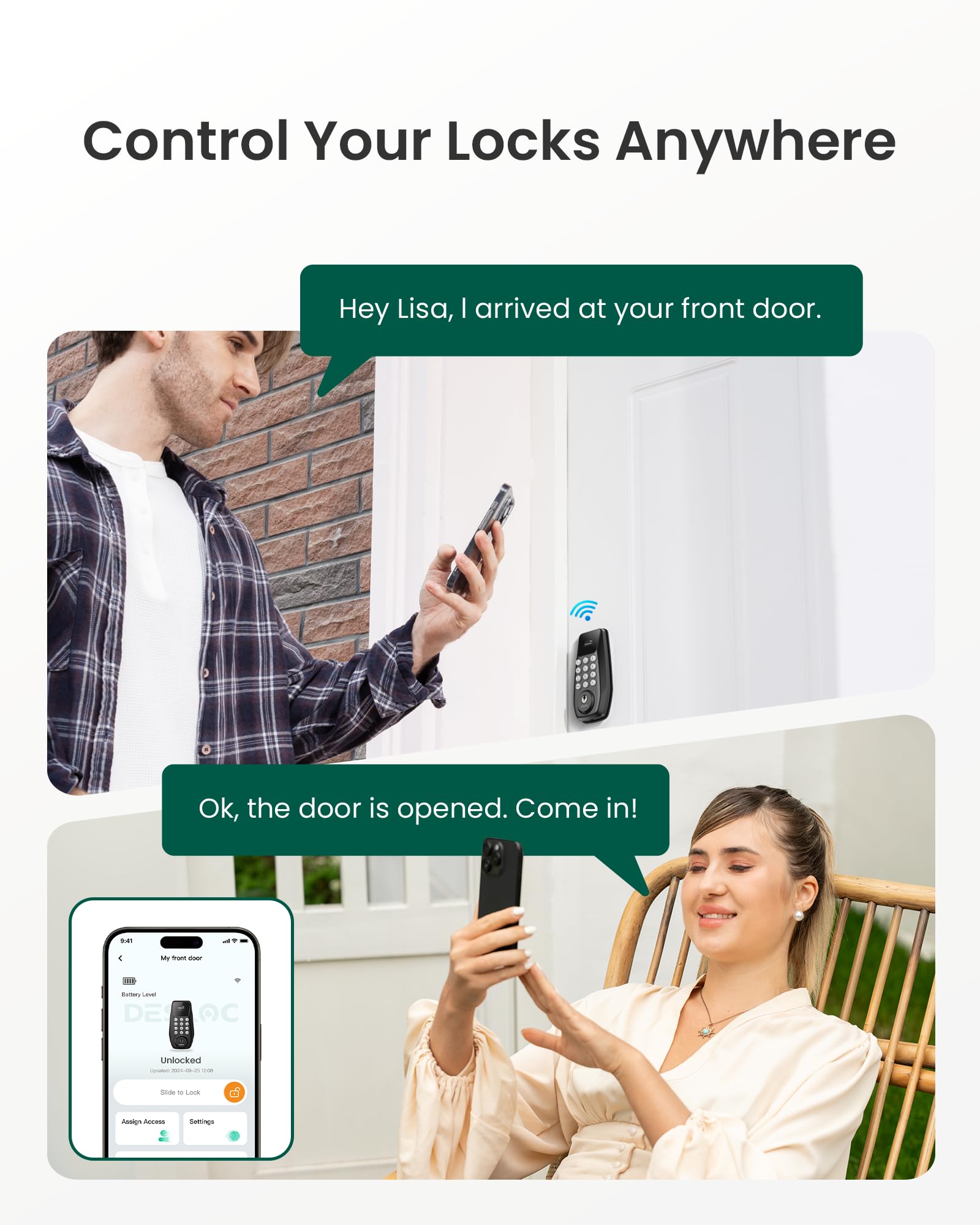 DESLOC C100 Plus Smart Keyless Entry Door Lock with Built-in WiFi 🍁 All In One Marketplace Canada DESLOC