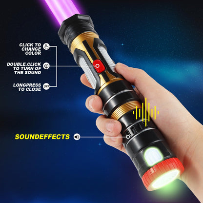 Light Up Saber 3 Color Changing LED Dual Swords, FX Sound Telescopic Handle for Galaxy War Fighter Warriors, Halloween Party, Christmas Birthday Present 2 Pack 🍁 All In One Marketplace Canada