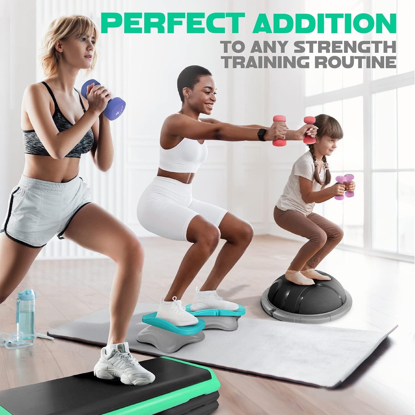 Yes4All Dumbbell Neoprene, poids et haltere, Weight set, hand weights for women, dumbbells pair, free weights (D. Green - 5lbs)