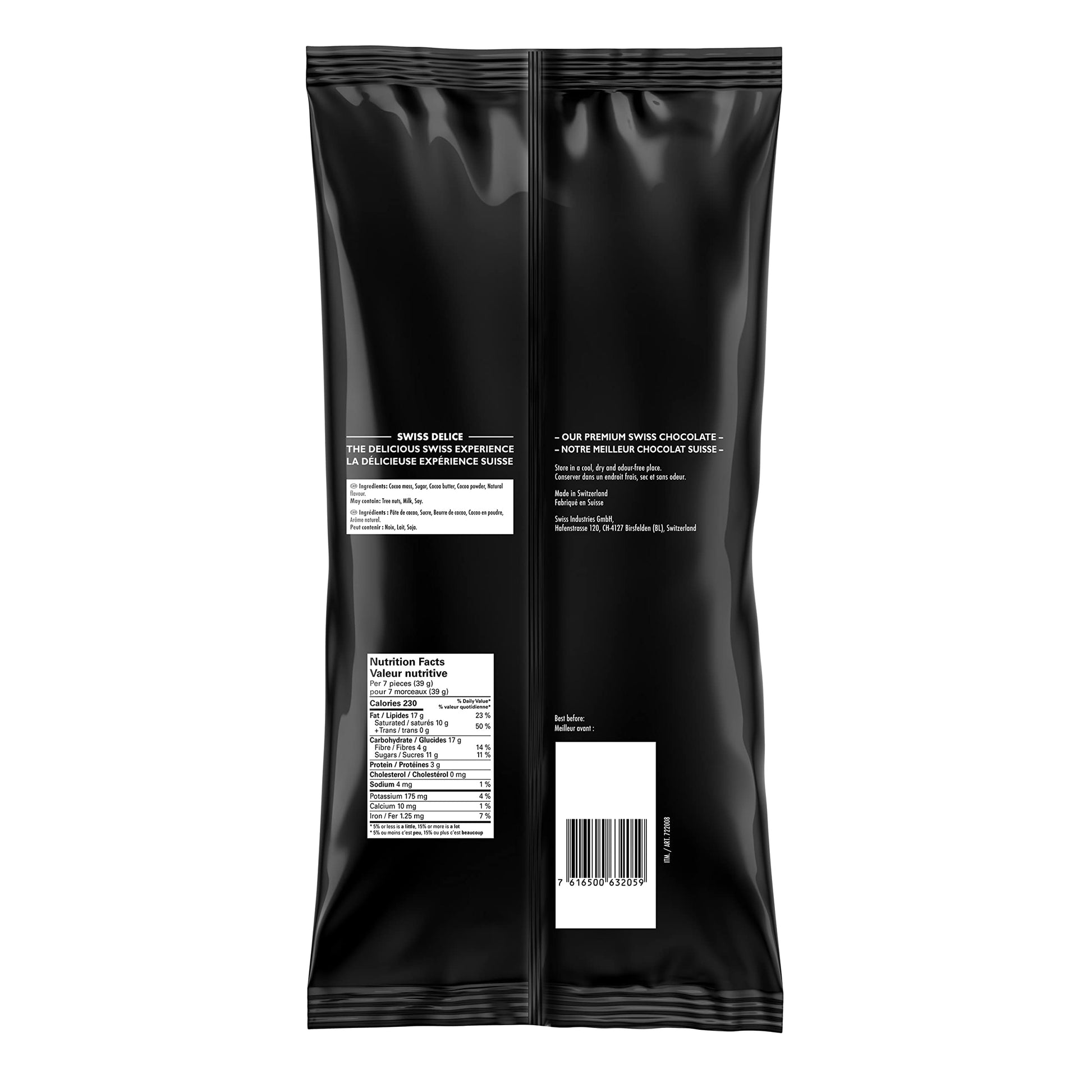 Swiss Delice Dark Chocolate 72% – 1.3 kg Bulk Pack