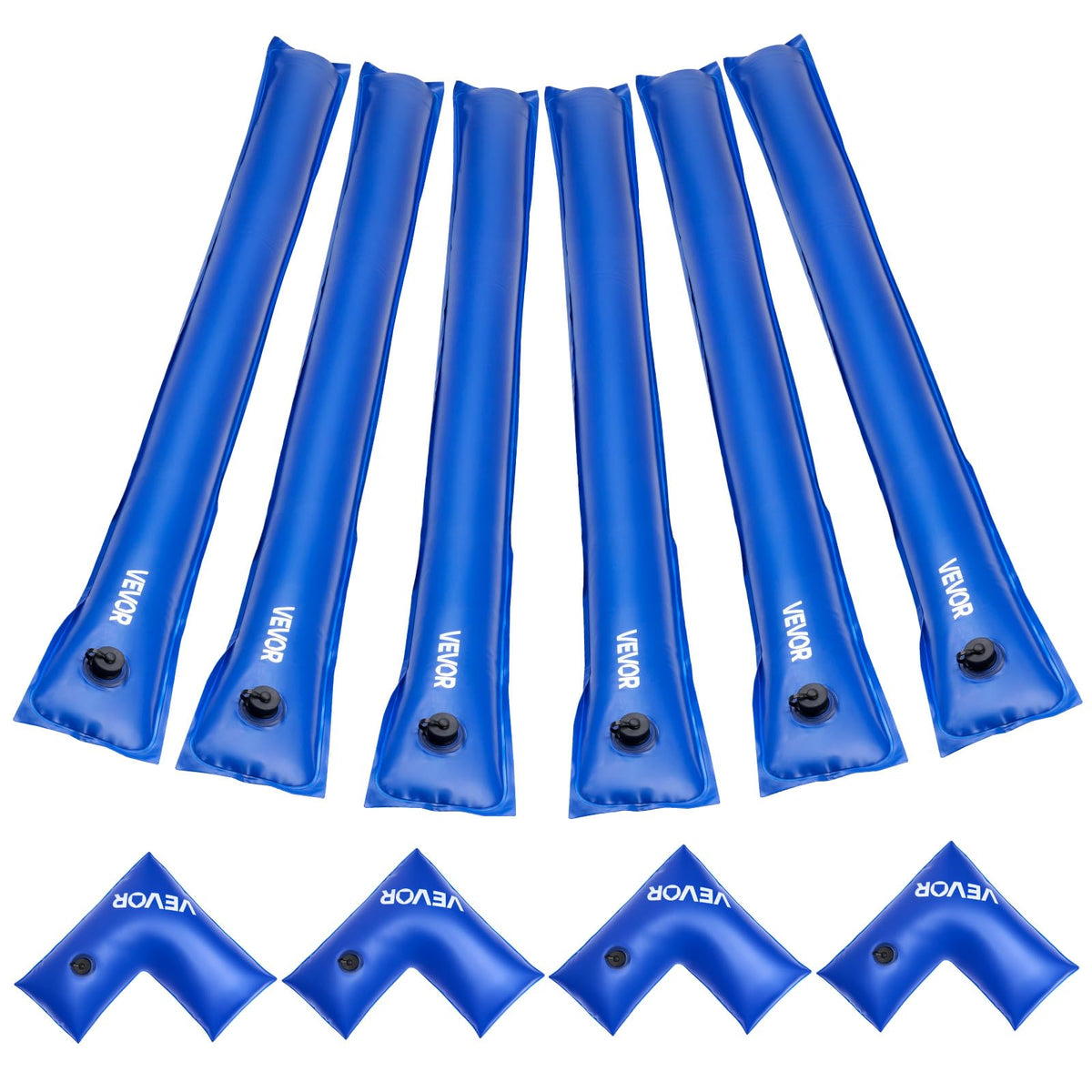 VEVOR Pool Cover Water Bags Set, 6 Packs 8 Ft Single Chamber Pool Cover Water Bags & 4 Corner Tubes, 0.4mm Thick PVC Bag Weights with Leakproof Valve, for Winter Inground Swimming-Pool Covers 🍁 All In One Marketplace Canada