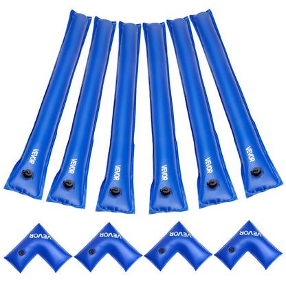 VEVOR Pool Cover Water Bags Set, 6 Packs 8 Ft Single Chamber Pool Cover Water Bags & 4 Corner Tubes, 0.4mm Thick PVC Bag Weights with Leakproof Valve, for Winter Inground Swimming-Pool Covers 🍁 All In One Marketplace Canada