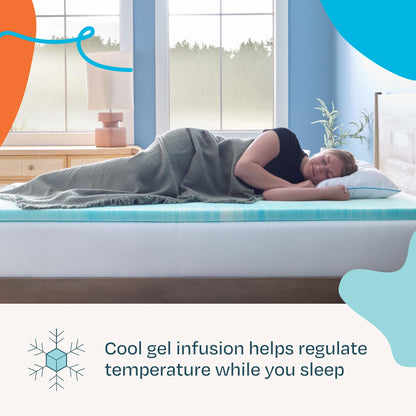 Linenspa 2 Inch Memory Foam Mattress Topper, Gel Swirl Memory Foam Full, CertiPUR-US Certified
