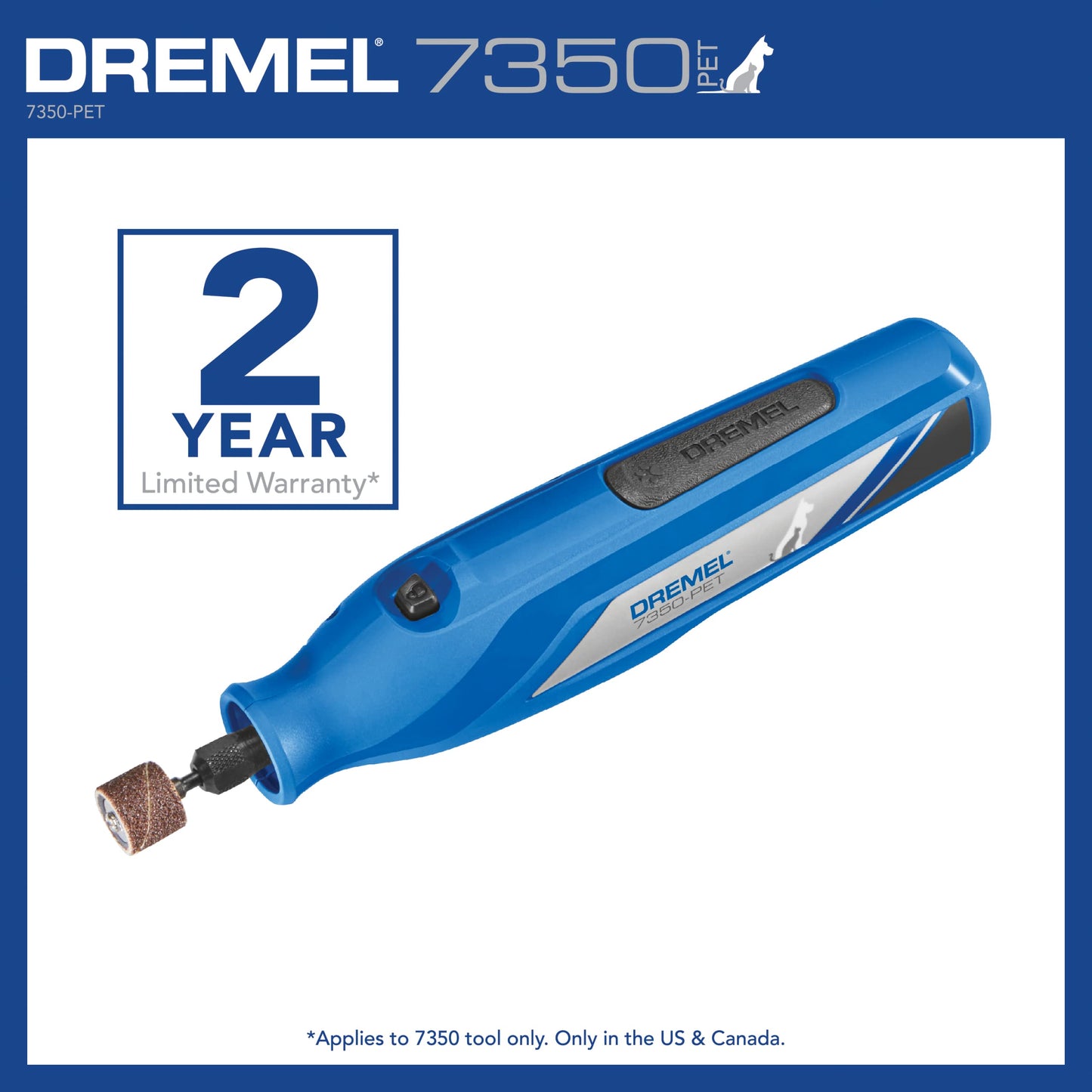Dremel 7350-PET 4V Pet & Dog Nail Grinder, Easy-to-Use & Safe Nail Trimmer, Professional Pet Grooming Kit - Works on Large, Medium, Small Dogs & Cats Dremel