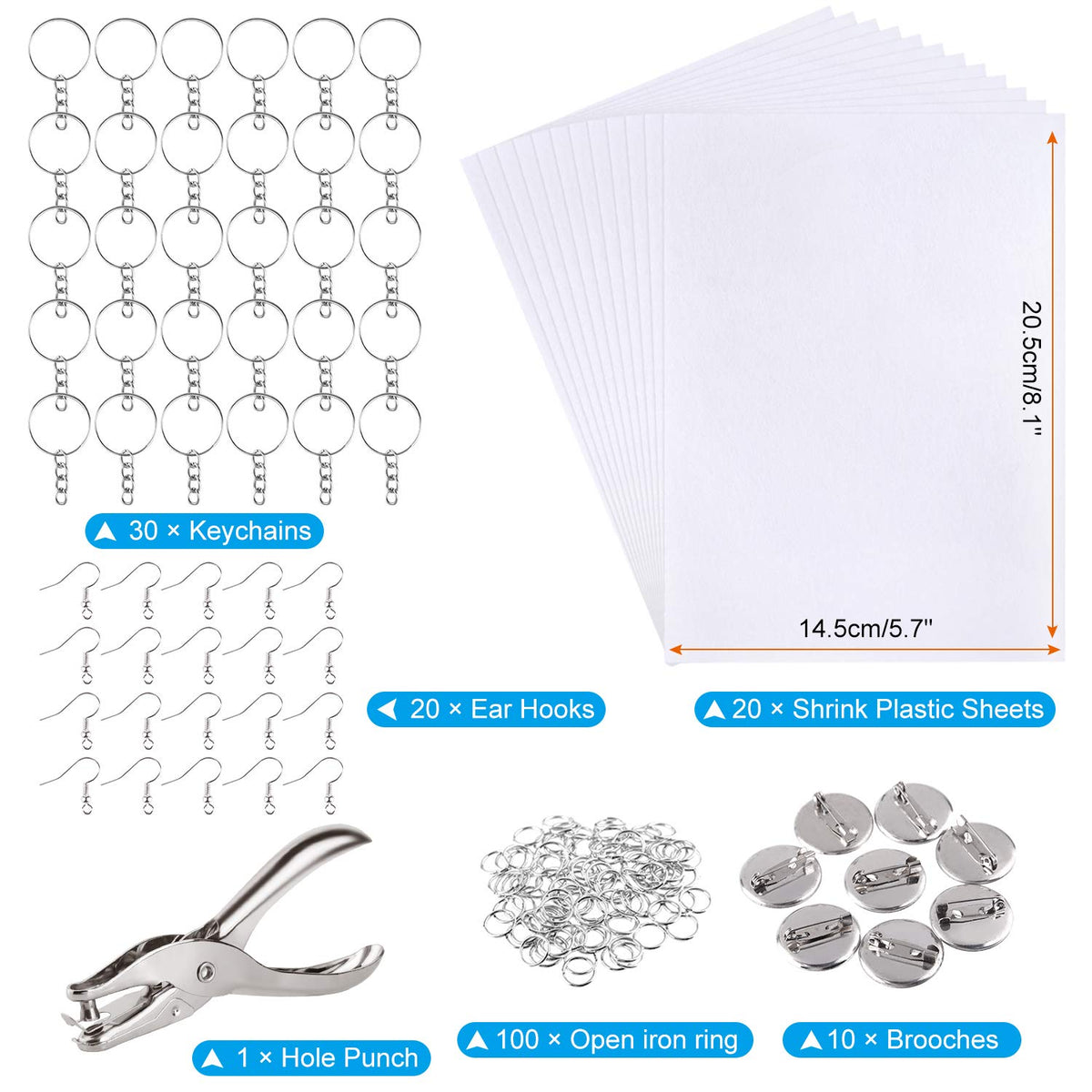 181Pcs Shrinking Plastic Kit for Kids Christmas Crafts, 20 pcs Film Sheets 🍁 All In One Marketplace Canada