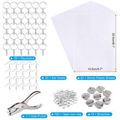181Pcs Shrinking Plastic Kit for Kids Christmas Crafts, 20 pcs Film Sheets 🍁 All In One Marketplace Canada