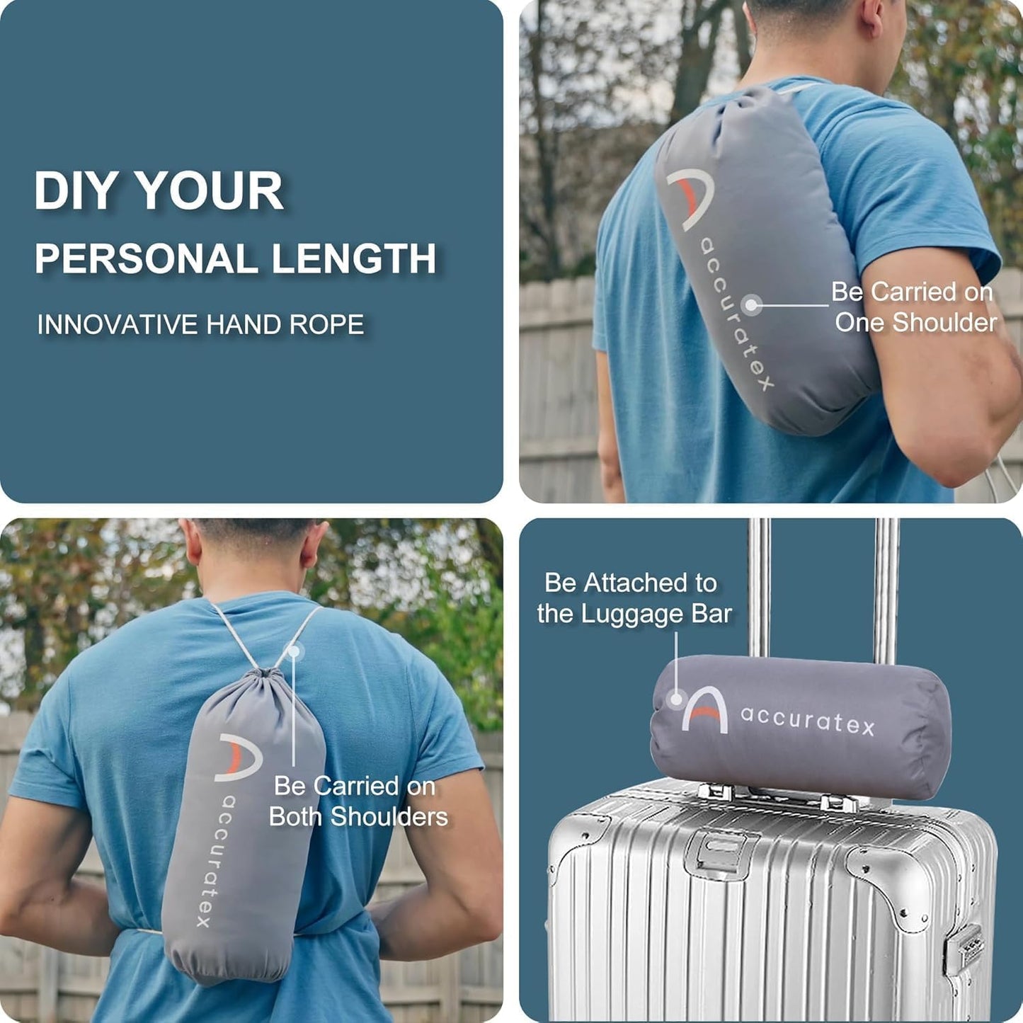 ACCURATEX Camping Pillow, 100% Cotton Cover Compressible Travel Pillow - Available at All In One Marketplace Canada