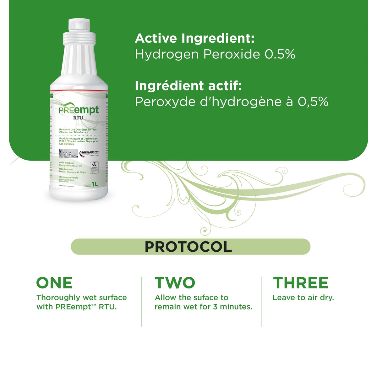 PREempt Ready to Use One Step Disinfectant All Purpose Cleaner – 1 L