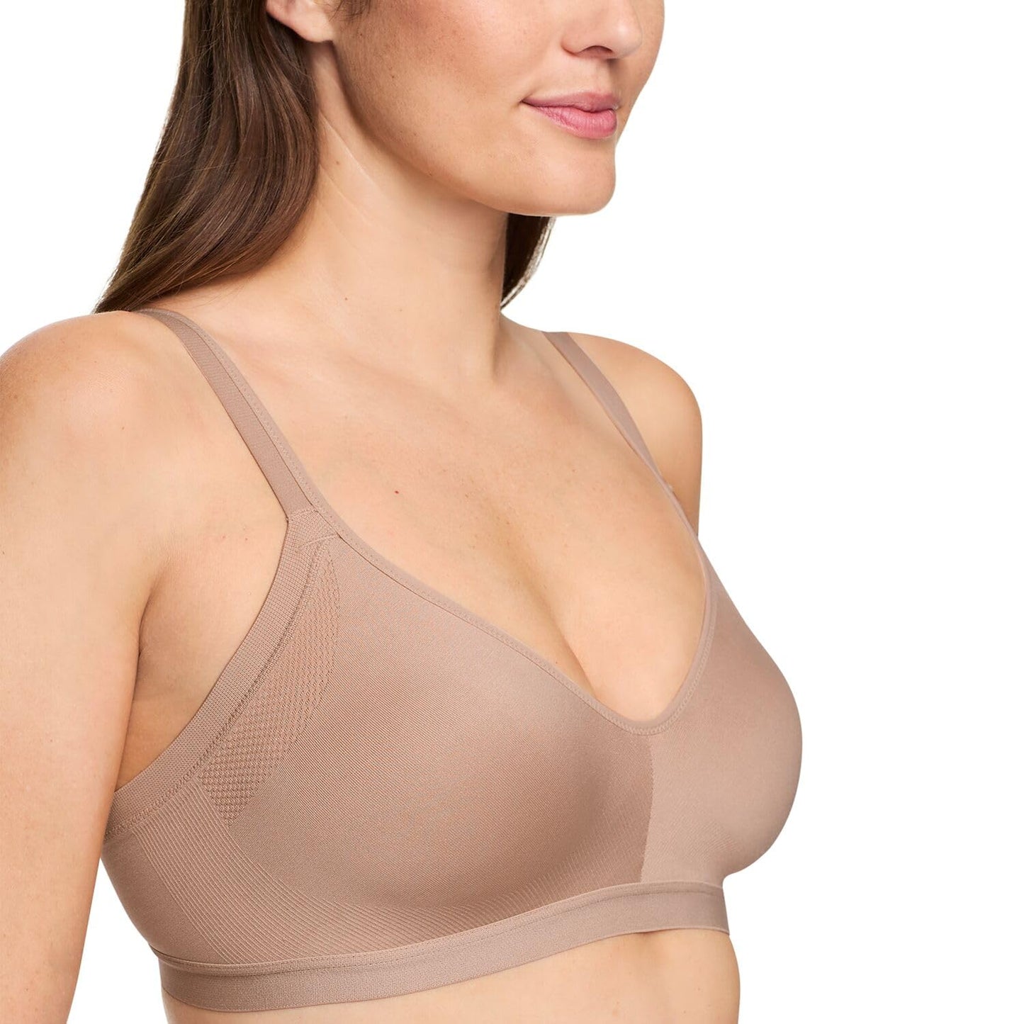 Warners Women's Blissful Benefits Underarm-Smoothing with Seamless Stretch Wireless Lightly Lined Comfort Bra Rm3911w, Toasted Almond, Large 🍁 All In One Marketplace Canada