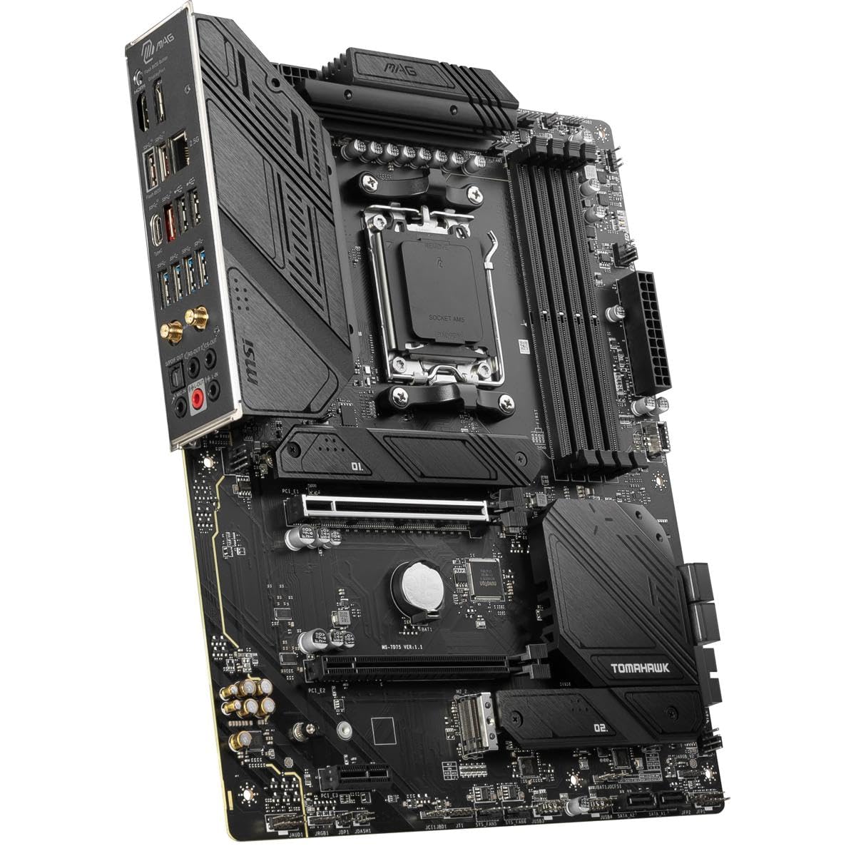 MSI MAG B650 Tomahawk WiFi Gaming Motherboard (AMD AM5, ATX, DDR5, PCIe 4.0, M.2, SATA 6Gb/s, USB 3.2 Gen 2, HDMI/DP, Wi-Fi 6E, AMD Ryzen 7000 Series Desktop Processors) MSI