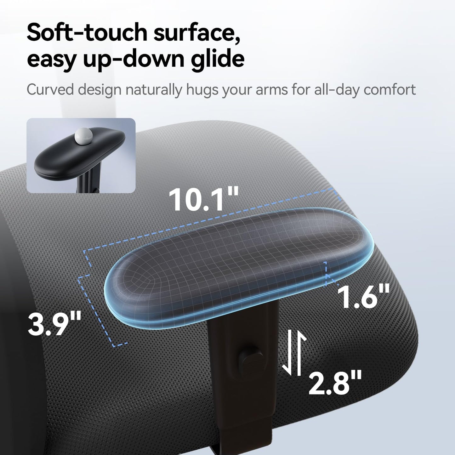 SIHOO Ergonomic Office Chair Computer Chair Desk Chair, Adjustable Headrests Chair Backrest and Armrest's Mesh Chair (Black) - Available at All In One Marketplace Canada