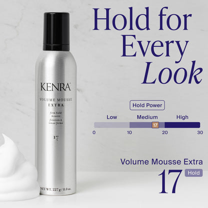 Kenra Volume Mousse Extra 17 | Volumizing Mousse with Firm Hold | Heat Protectant up to 428°F | Frizz Control & Fullness for All Hair Types | 227 mL - Available at All In One Marketplace Canada