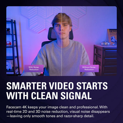 Elgato Facecam 4K, 4K60 Studio Webcam, DSLR-Like Control