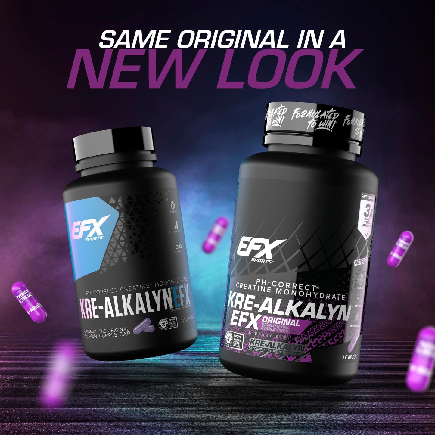 EFX Sports Kre-Alkalyn | PH-Correct Creatine Monohydrate | Informed-Choice, Gain Strength, Build Muscle & Enhance Performance I No Bloating, No Water Retention - 120 Capsules / 60 Servings EFX Sports