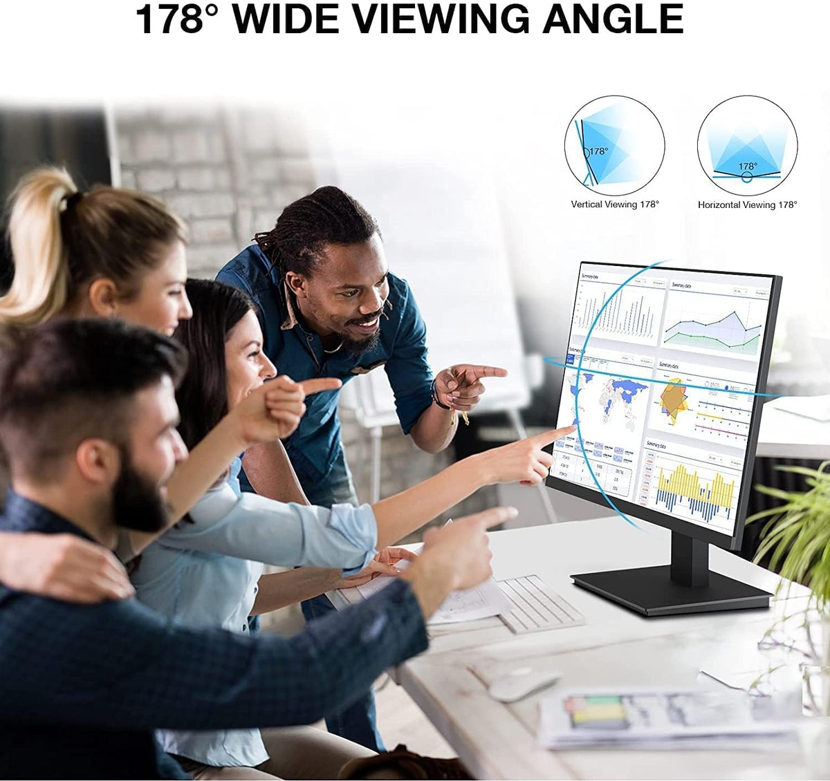 KOORUI 22 Inch Computer Monitor, FHD 1080P VA Desktop Display, 120HZ Ultra Thin Bezel/Eye Care/Ergonomic Tilt, HDMI VGA Ports LED Monitor for PC, VESA Mounting