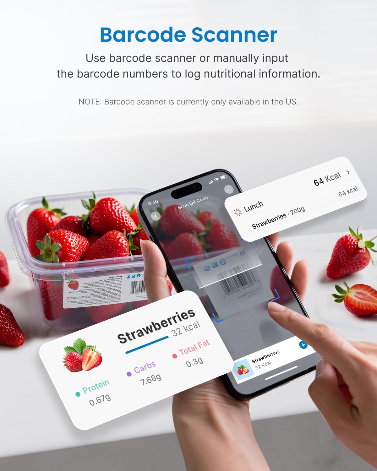 RENPHO Smart Food Nutrition Kitchen Scale, Food Scale for Food Ounces and Grams, Coffee Scale with Timer, Nutritional Calculator for Keto, Macro, and Calorie with Smartphone App, White - Available at All In One Marketplace Canada