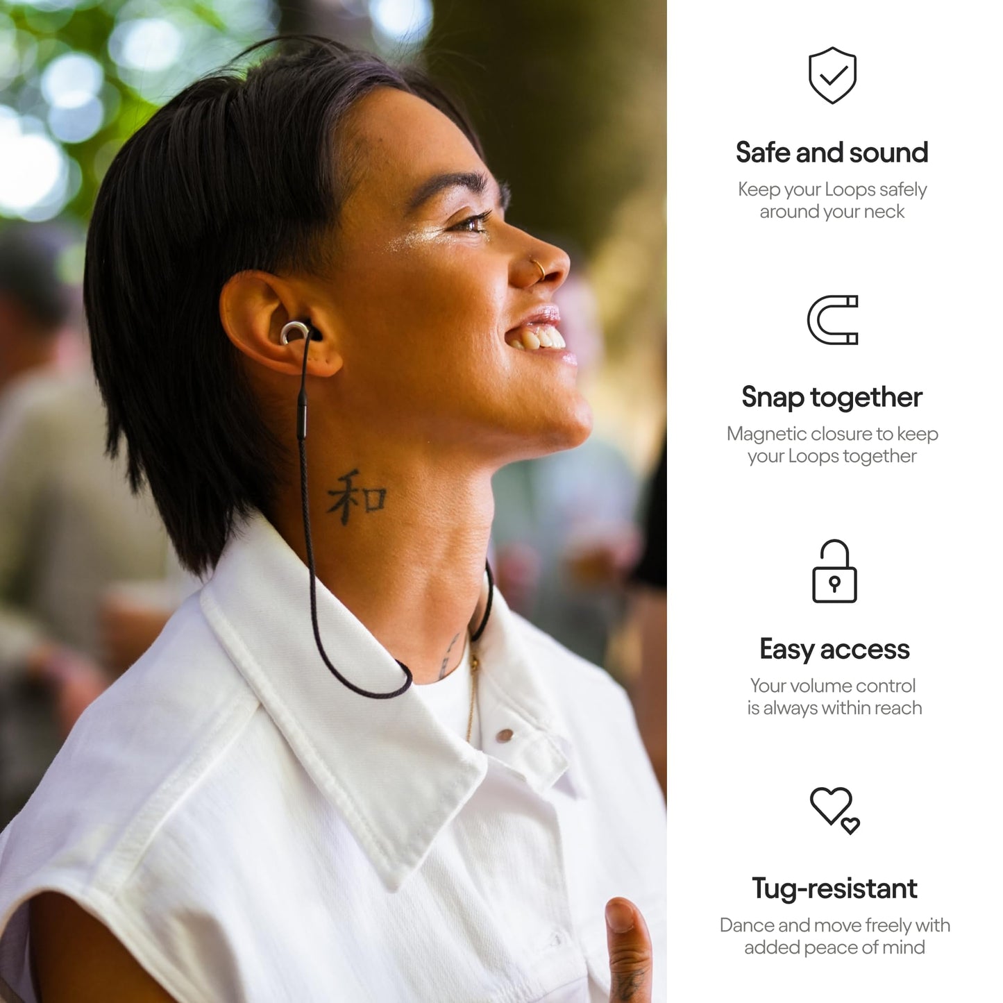 Loop Link Safety Connector Cord – Official Connector Cord For Loop Earplugs | Magnetic Tug-Resistant Safety Cord | Compatible With Loop Quiet/Engage/Experience | Warm Charcoal - Available at All In One Marketplace Canada