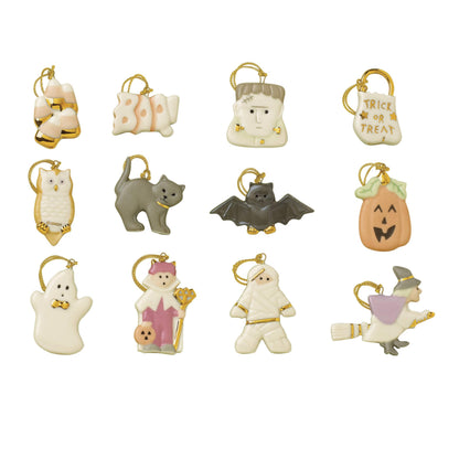 Ensemble de 12 décorations à suspendre Lenox Trick or Treat en porcelaine pour Halloween