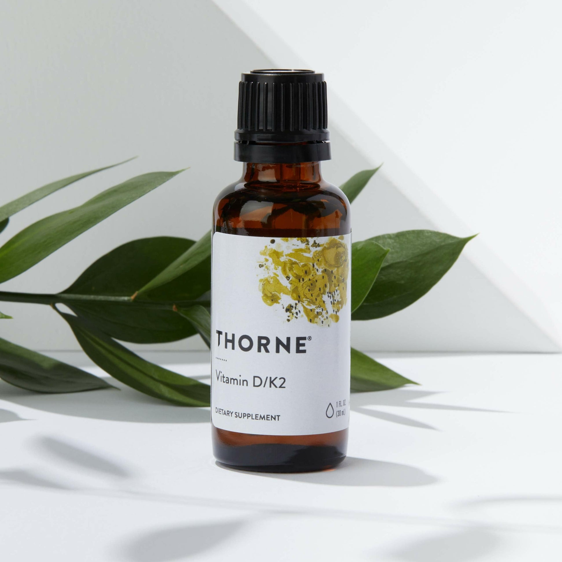THORNE - Vitamin D/K2 Liquid (Metered Dispenser) - Dietary Supplement with Vitamins D3 and K2 to Support Healthy Bones and Muscles - 1 Fluid Ounce (30 mL) - Available at All In One Marketplace Canada
