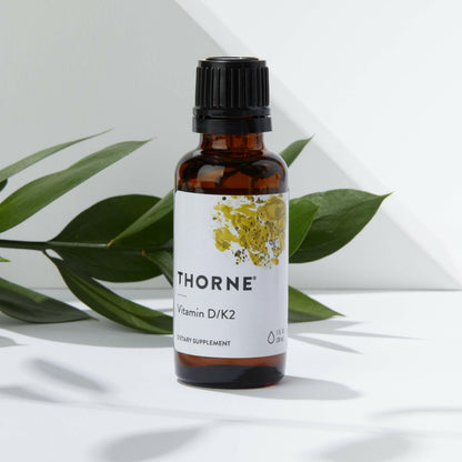 THORNE - Vitamin D/K2 Liquid (Metered Dispenser) - Dietary Supplement with Vitamins D3 and K2 to Support Healthy Bones and Muscles - 1 Fluid Ounce (30 mL) - Available at All In One Marketplace Canada