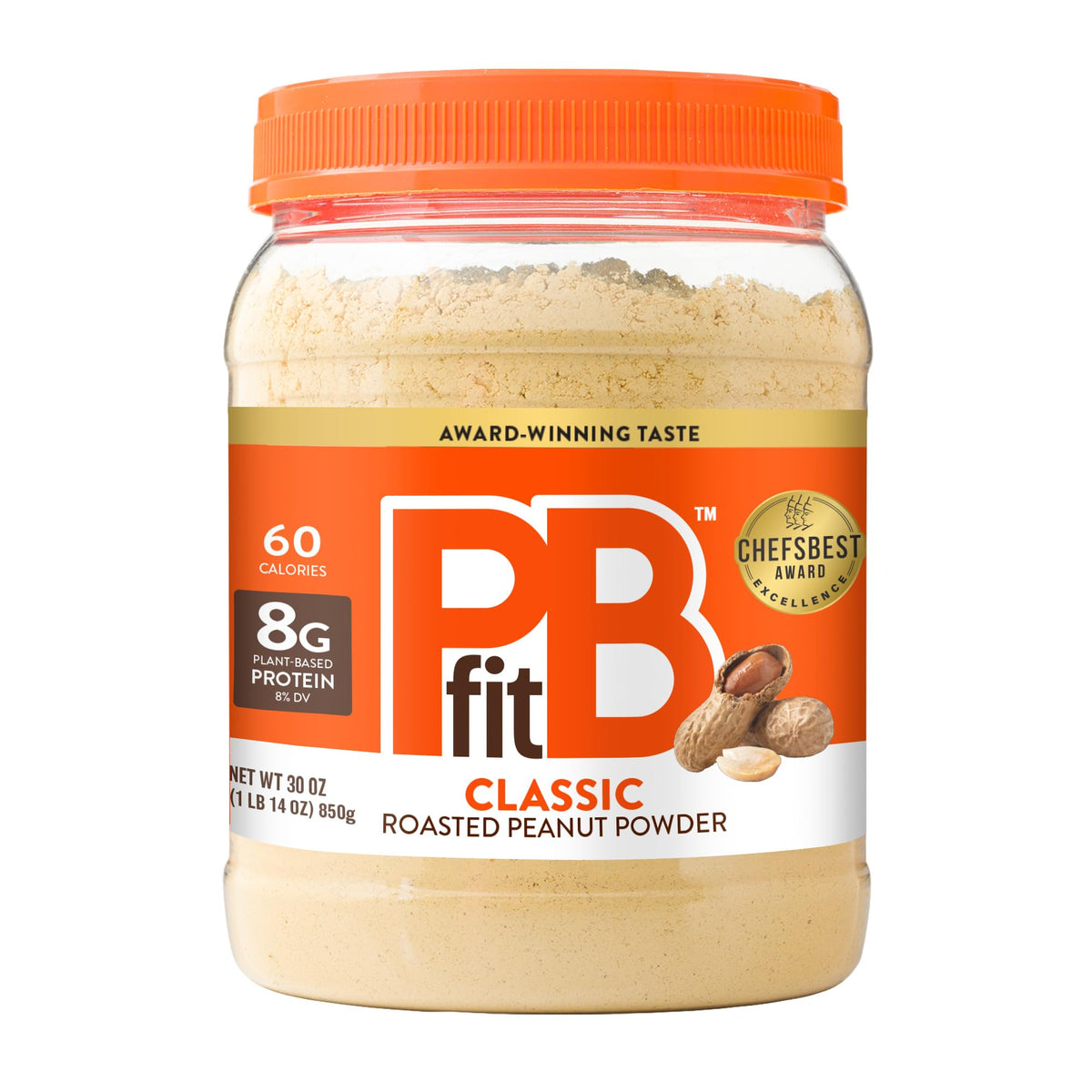 PBfit All-Natural Peanut Butter Powder Spread From Real Roasted Pressed Peanuts, 8g of Protein, 30 Oz