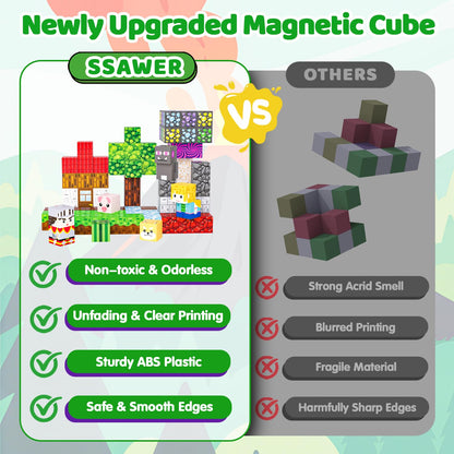 SSAWER Magnetic Blocks, 150PCS Toys Building Blocks Cubes Gifts for Kids 🍁 All In One Marketplace Canada