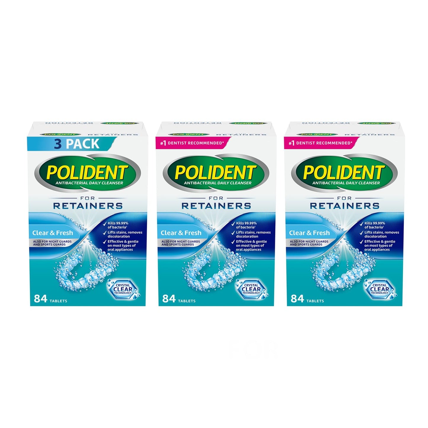 Polident Retainer Cleanser, 3-pack x 84 tabs (252 tabs)