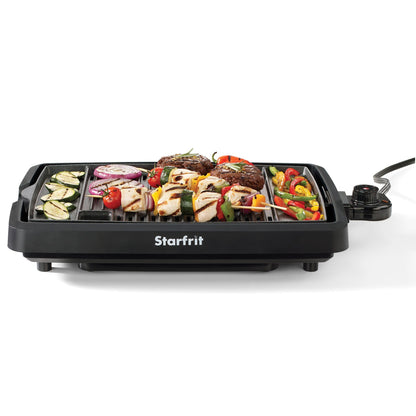 Starfrit The Rock Indoor Smokeless Electric BBQ Grill - Non-Stick 10" x 16" Cooking Surface - Adjustable Temperature - Available at All In One Marketplace Canada