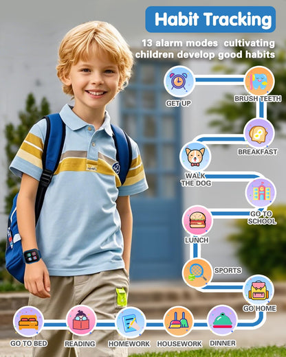 Waterproof Watch for Kids with 32 Games Dual Camera, Habit, Alarm, Pedometer, HD Touchscreen with Protector, Kids Watch Toys for Age 5-12 Christmas Birthday Gift Boys Girls(Blue) 🍁 All In One Marketplace Canada