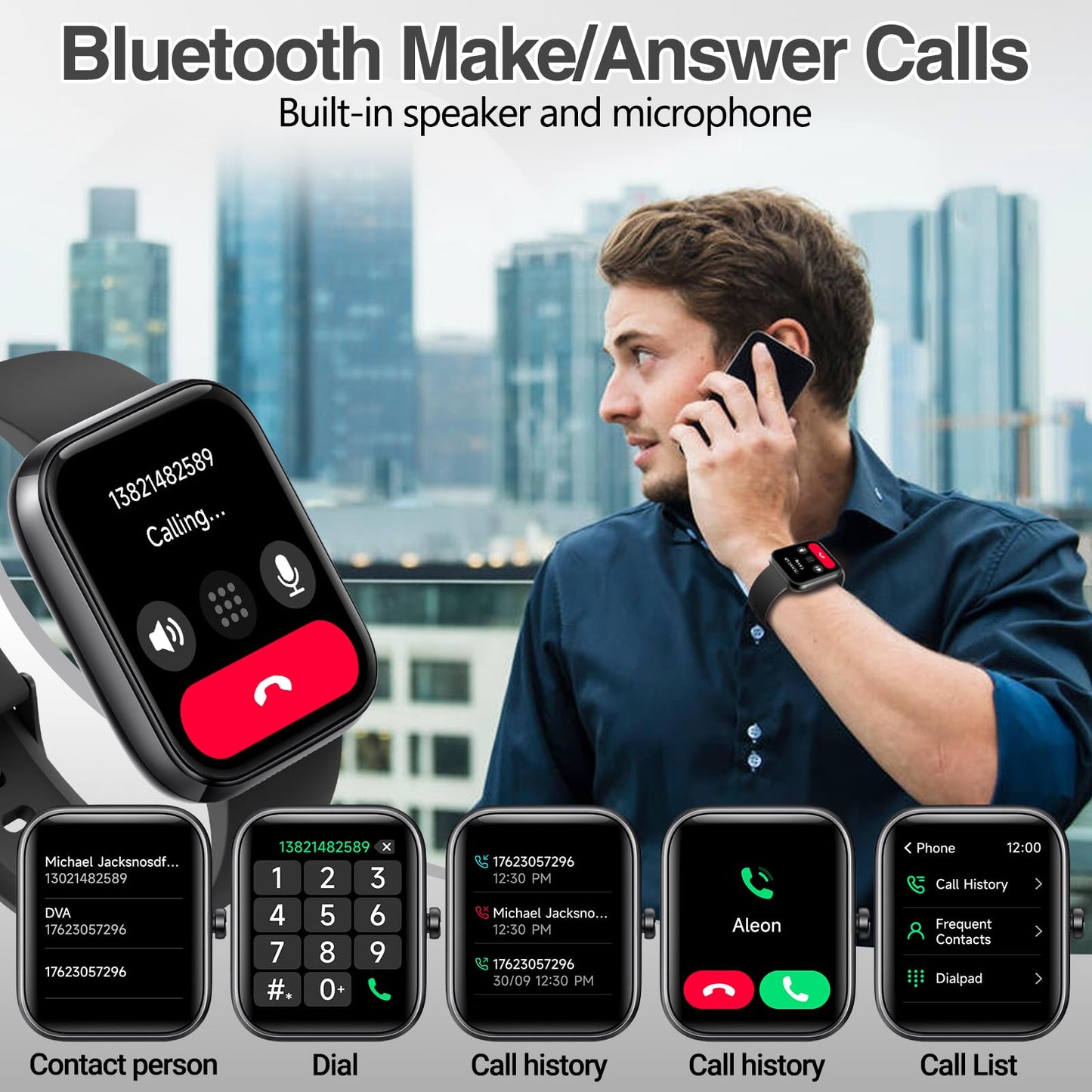 Smart Watch for Men Women with Bluetooth Call,Alexa Built-in Smartwatch,1.83"DIY Dial Fitness Watch with Sleep Heart Rate SpO2 Monitor,100+ Sport Mode,IP68 Waterproof Watch Compatible with Android iOS - Available at All In One Marketplace Canada