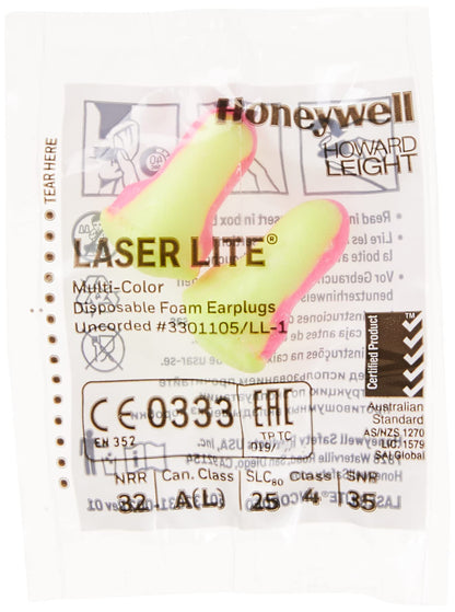 Howard Leight LL-1 Laser LiteUncorded Foam Earplugs Box, 200 Pair (Pink/Yellow) - Available at All In One Marketplace Canada