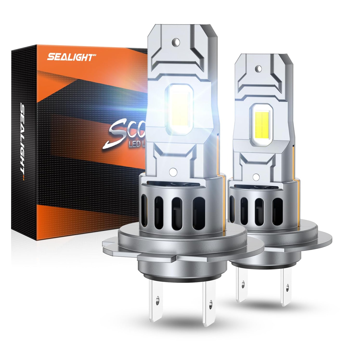 SEALIGHT 2026 Upgraded H7 LED Headlight Bulbs, 1:1 Design 62,000LM 1000% Brighter H7 LED Bulbs, 6500K Cool White H7 Halogen Replacement, Plug and Play, Non-polarity, IP68 Waterproof, Pack of 2