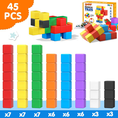 KAEILORU Magnetic Blocks for Kids 3-5 45PCS Toddler Magnet Building Tiles 🍁 All In One Marketplace Canada