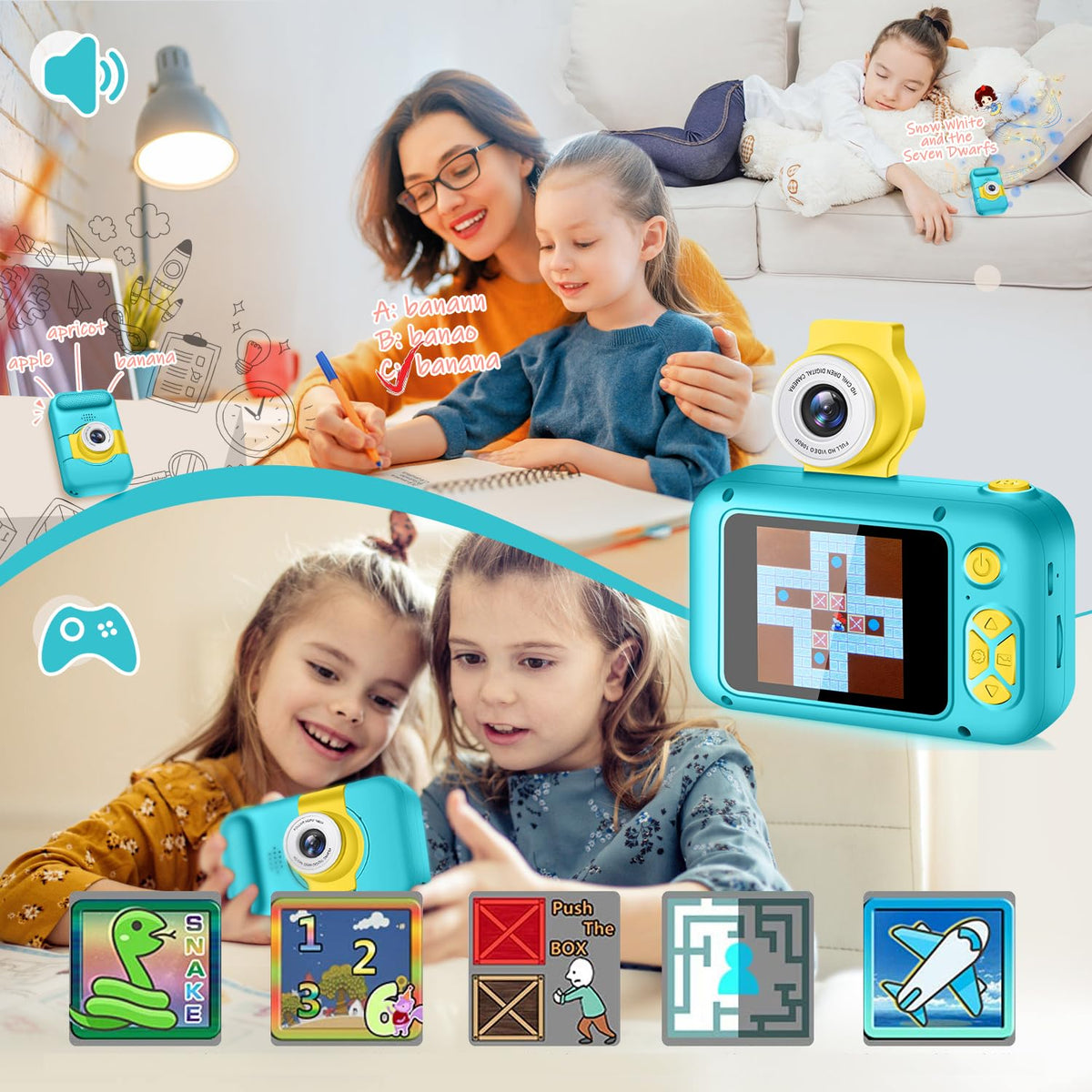 ARNSSIEN Kids Camera with Video,180°Flip Lens,2.4" Selfie Camera for Kids 🍁 All In One Marketplace Canada