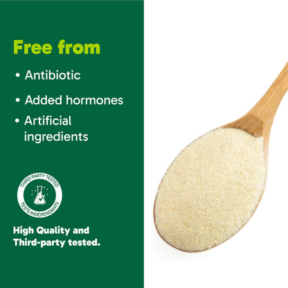 Organika Canadian-Made Bovine Gelatin (Unflavoured) - Collagen With 18 Amino Acids for Healthier Skin, Hair, Bones and Gut | Grass-Fed Source - 250g - Available at All In One Marketplace Canada