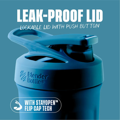 BlenderBottle Strada Shaker Cup Insulated Stainless Steel Water Bottle with Wire Whisk, 24-Ounce, Blue - Available at All In One Marketplace Canada