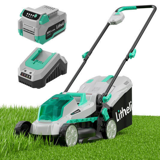 Litheli Cordless Lawn Mower 13 Inch, 5 Heights, 20V Battery Lawnmower for Garden, Yard and Farm, with Brushless Motor, 4.0Ah Battery & Charger Included 🍁 All In One Marketplace Canada LiTHELi
