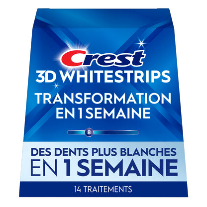 Crest 3D Whitestrips 1 Week Transformation At-home Teeth Whitening Kit, 14 Treatments, 8 Levels Whiter