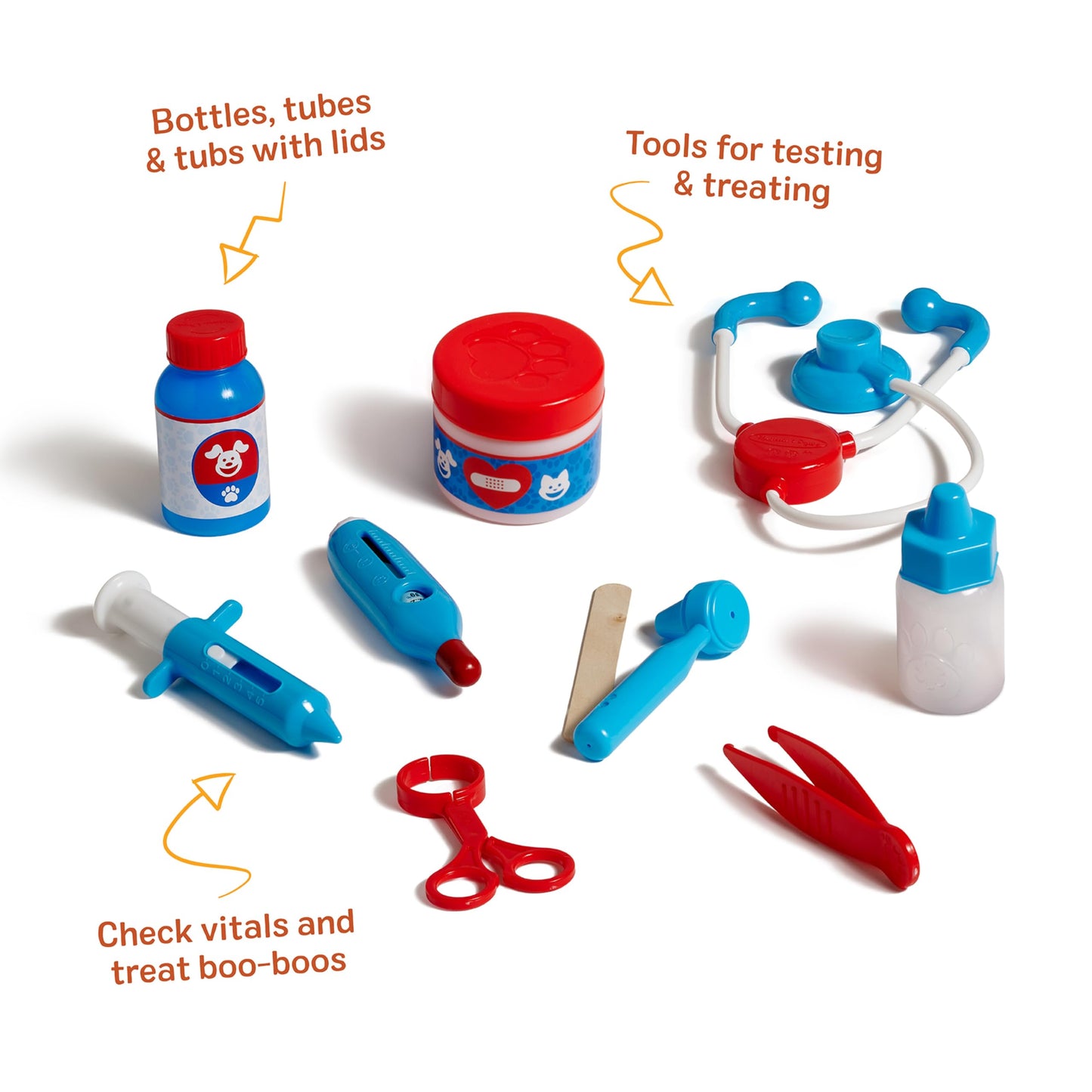 Melissa & Doug Examine and Treat Pet Vet Play Set, 24-Piece Animal Doctor Playset with Dog & Cat Plushies, Pet Doctor Kit & Accessories, Preschool Toys for Girls & Boys Ages 3+ Melissa & Doug