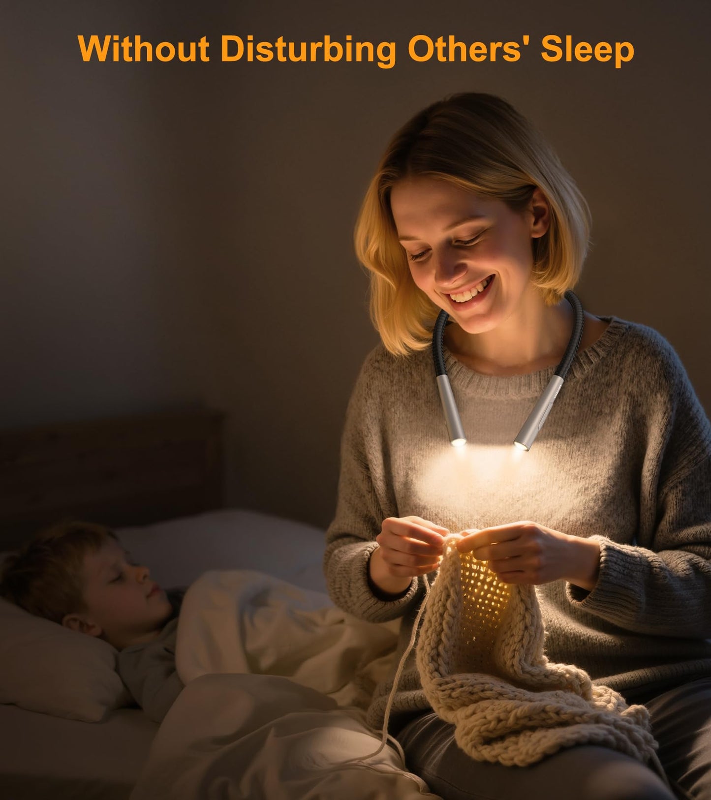 Gritin Rechargeable Book Light, Eye Caring Neck Reading Light 4-Color&5-Brightness, Stepless Dimming, 30-min Timer, 80H+ Runtime, Bendable Round Neck Design, Lightweight for Reading,Knitting,Repairing - Available at All In One Marketplace Canada