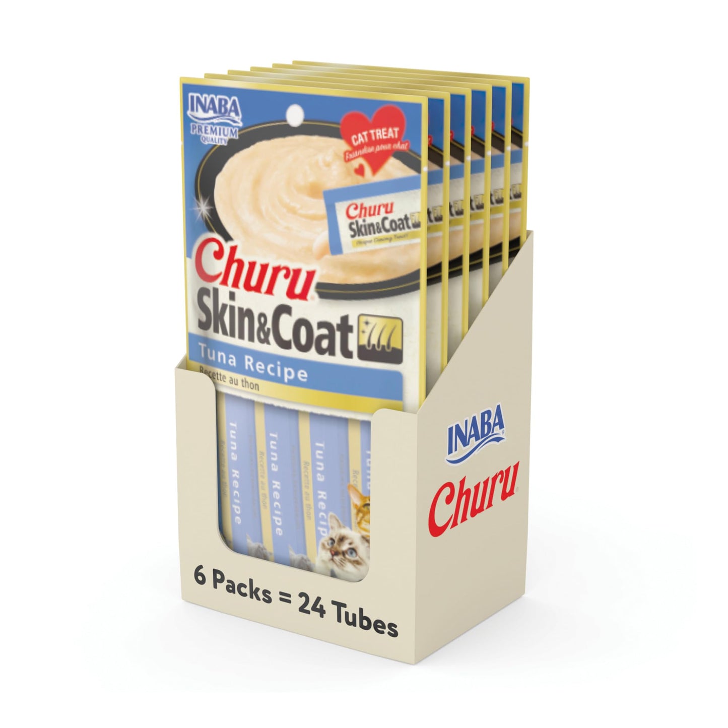 INABA Churu Skin & Coat Lickable Cat Treats, Tuna, 24ct 🍁 All In One Marketplace Canada