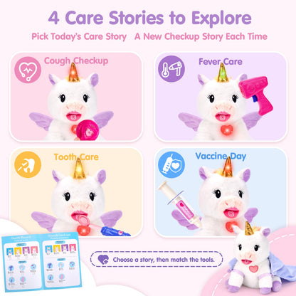 hahaland Doctor Kit for Kids Talking Unicorn Pretend Play Toy for Girls 3 6 🍁 All In One Marketplace Canada