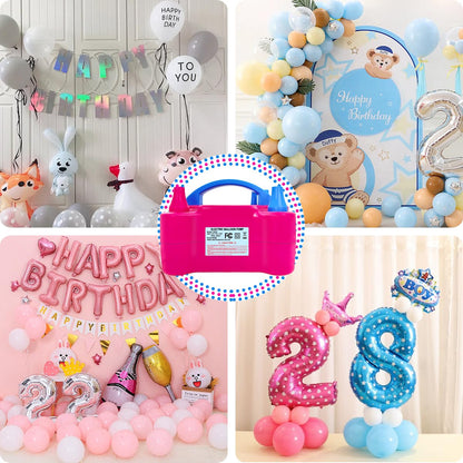 YEPVIE Electric Balloon Pump, Portable 2 Modes Balloon Blower Machine with 14 Ballon Arch Kits, Air Pump for Baloon, Balloon Inflator for Party Decoration